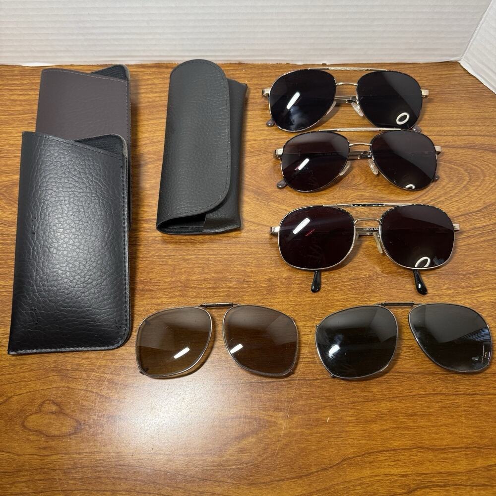 Looking Glass 8002 Lot Of 3 And Sunglasses Clip Full Rim Eyeglasses Frame & Case